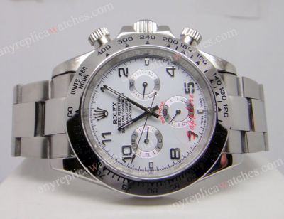 Rolex Daytona White Dial Arabic Hour Markers Copy Watch
